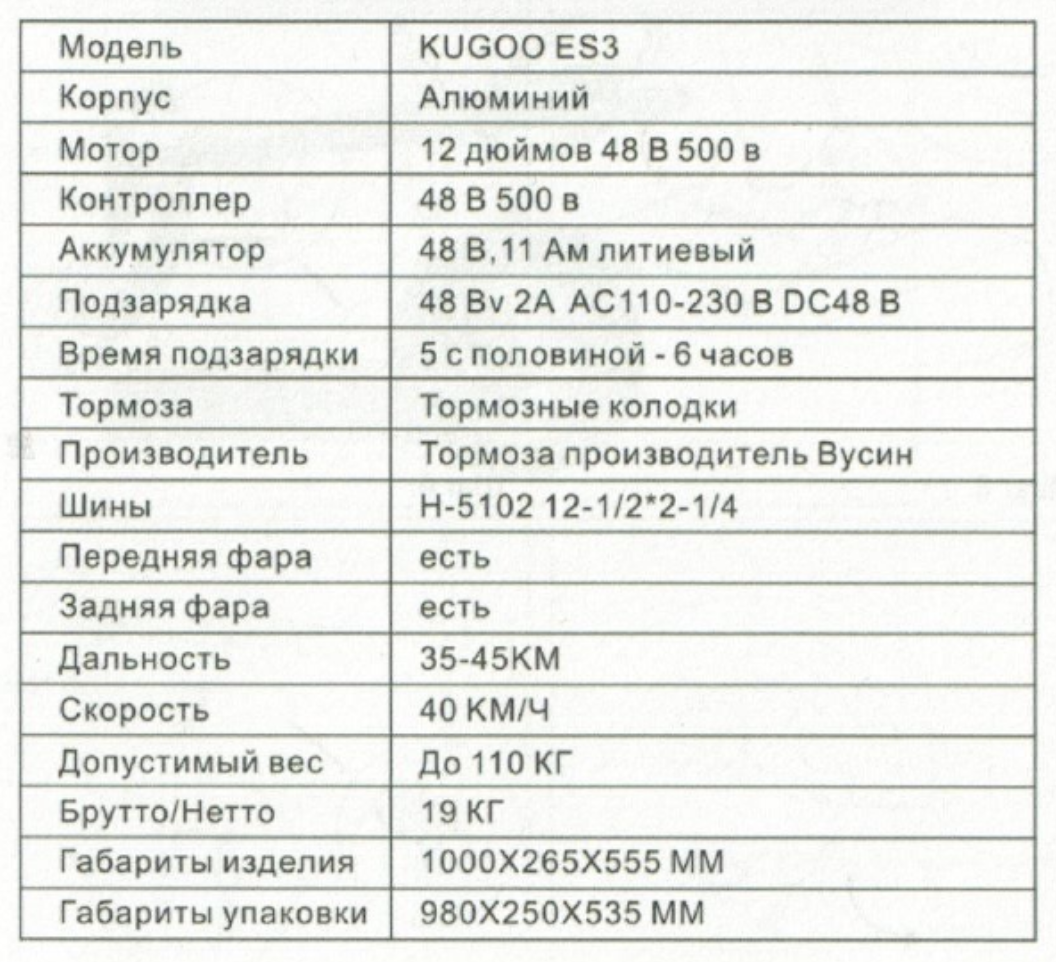Инструкция к электросамокату Kugoo ES3