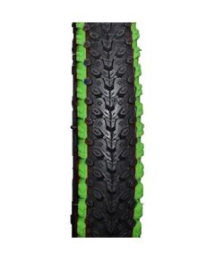 Покрышка велосипедная 26*1.95 черная с светло зеленой полосой
