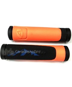 Ручки 8-33452006 на руль AGR-600-D3 130мм резин. 2-х компонент. (80) черно-неон.-оранжевые AUTHOR