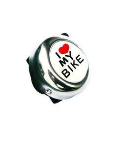 Звонок 00-170691 сталь детский серебристый с рисунком "I love my bike"