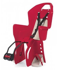 Кресло детское, модель KOOLAH FF, заднее, крепление на подседельную трубу, красно-кремовое.