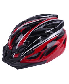 Шлем взрослый IN-MOLD, размер в ассорт., черно-красный