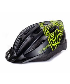 Шлем взрослый, 19 вент. отверстий, размер M(56-59), черный с зеленым, Vinca Sport
