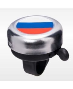 Звонок алюминий/пластик, для велосипеда с флагом "Россия".