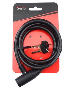 Велозамок  ARISTO 8х1500mm, цвет черный (два ключа)