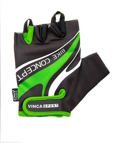 Велоперчатки мужские, гелевые вставки , цвет черный с зеленым размер S