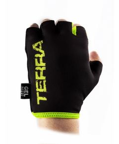 Перчатки велосипедные, NEW TERRA, черные с зеленым, размер XL
