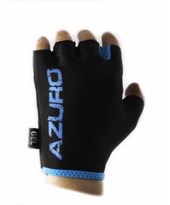 Перчатки велосипедные, NEW AZURO, черные с голубым, размер M