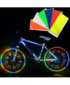 Набор светоотражающих накладок на обод велосипеда, цвет оранжевый, 8 шт.