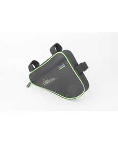Сумка под раму, карман для телефона внутри сумки, 280*210*40мм, зеленый кант
