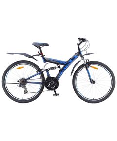 Велосипед Stels Focus 26" V 21 sp V010 Черный/Серый/Синий (18")