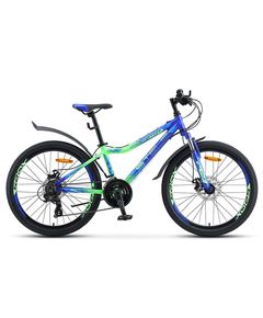 Велосипед Stels Navigator 24" 450 MD V030 Синий/Неоновый-зеленый (LU093466) (13")