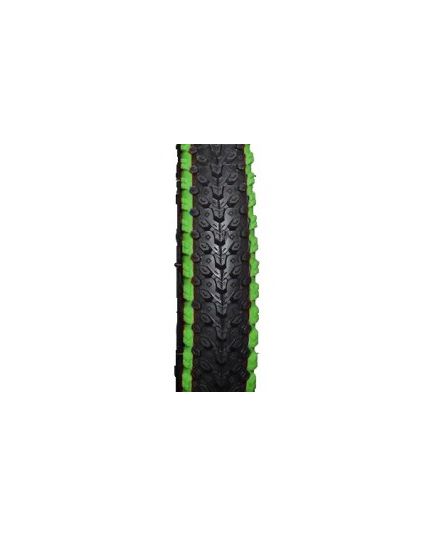 Покрышка велосипедная 26*1.95 черная с светло зеленой полосой