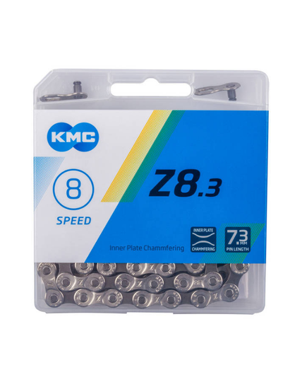 Цепь "KMC" Z-8.1 (новая маркировка KMC вместо Z72), 114 зв., цвет. коробка, с замком, для 8ск. велос
