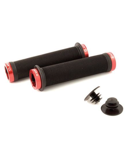 Ручка руля с выпуклостью под пальцы, черная, с цветными алюминиевыми наконечниками, изображение 2
