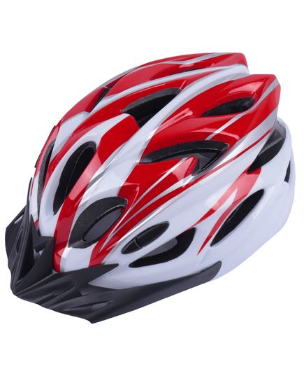Шлем взрослый IN-MOLD, размер L(58-62), красно-белый