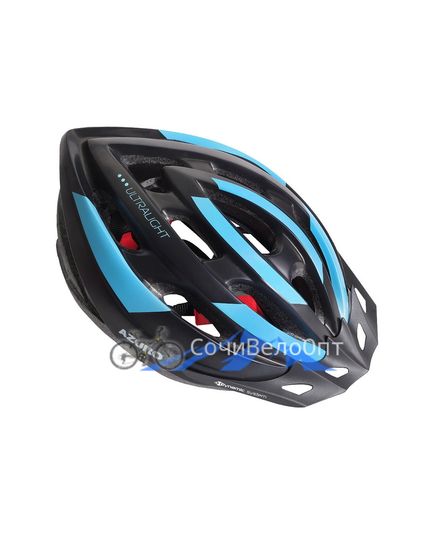 Шлем взрослый, 19 вент. отверстий, размер L(58-61), белый с синим, инд. уп. Vinca Sport, изображение 2