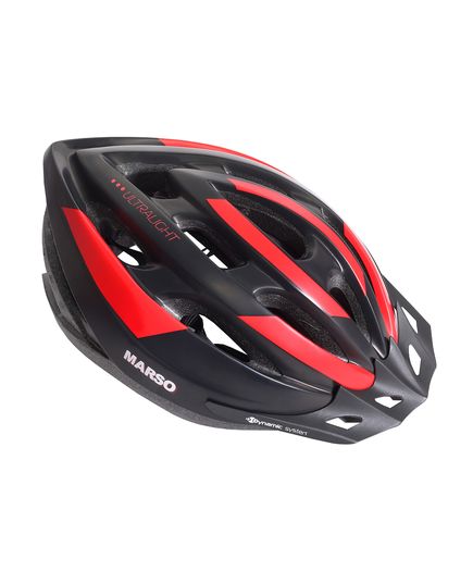 Шлем взрослый, 19 вент. отверстий,  M/L(57-62), черный с красным. Vinca Sport