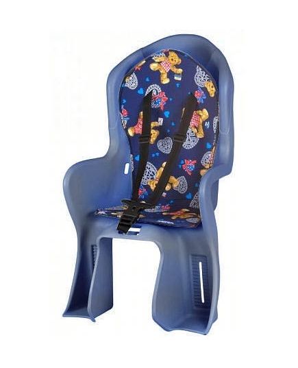 Кресло детское заднее, синее, устанавливается на задний багажник, 25кг - max вес.