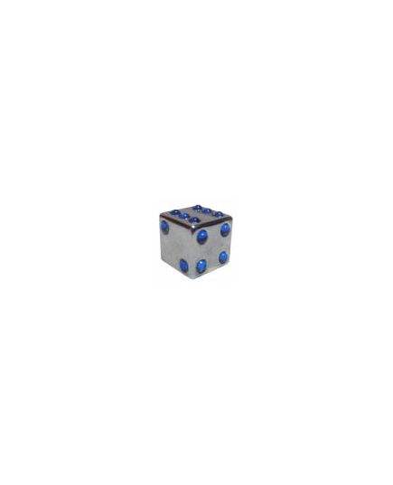 Колпачок для а/v  Кубик, алюм серебристый с синими отв.