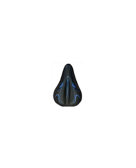 Накладка на седло, гель + полиуретан ортопедический, 270*180мм, 200гр, черно/синяя, изображение 2