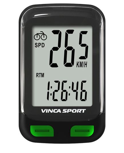 Компьютер проводной, 12 функций, lime, инд.уп. Vinca Sport, изображение 2