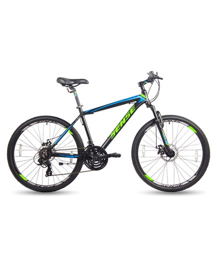 SENSE Велосипед Impulse Disk 260, р18" черный/зеленый/синий, алюминий,  21 скорость, втулки, каретка, изображение 2