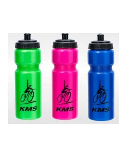 Бутылочка "KMS", для велосипеда, пластиковая, 750гр, цвет (10сер., 5зол., 5бел., 5черн., 10син., 5зе