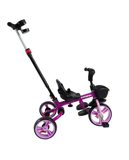 Велосипед Детский Трехколесный Складной, Серия "Octopus" (2023), с Ручкой Управления, Фиолетовый, изображение 2