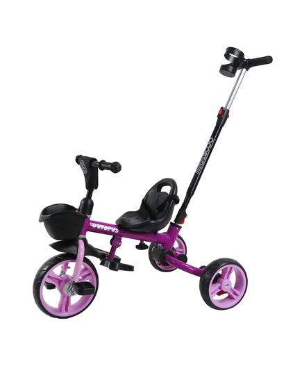 Велосипед Детский Трехколесный Складной, Серия "Octopus" (2023), с Ручкой Управления, Фиолетовый